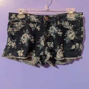 Floral jean shorts